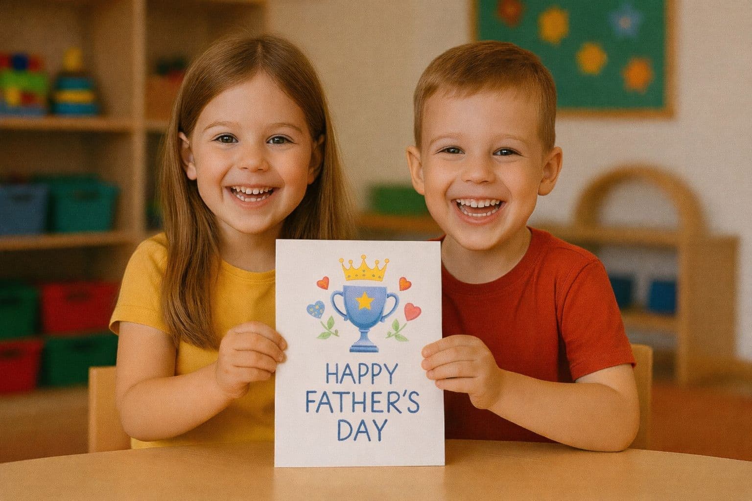 Tată zâmbind alături de copil